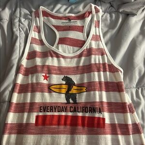Red and White Striped Tank Top
